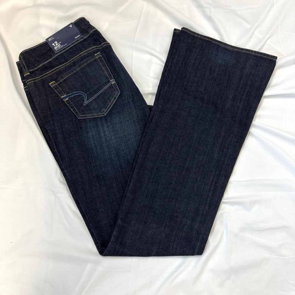 NWT New American Eagle Denim Jeans Artist Boot Cut Flare Women's 12 X Long Y2K - Picture 12 of 14